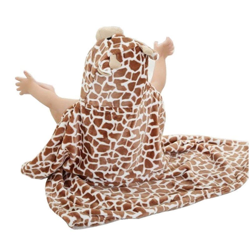 Vauwmsr Baby Hooded Blanket Ultra Soft Warm Newborn Infant Swaddle Wrap Bath Shower Towel, 25.6" x 39.4", Brown - Image 3